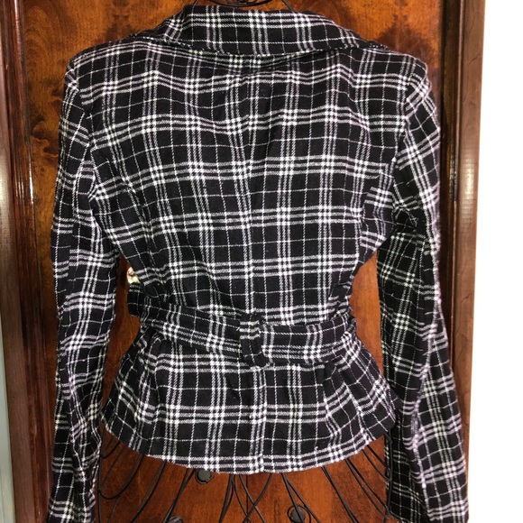 Plaid black and white coat/blazer - Picture 6 of 6